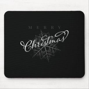Tapis De Souris Flocon de neige d'argent Joyeux Noël 