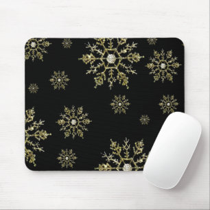Tapis De Souris Flocon de neige en argent de Noël Mousepad