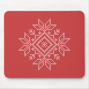 Tapis De Souris Flocon de neige tricoté de Noël art saisonnier