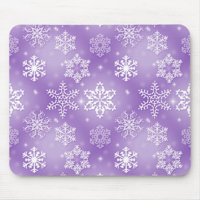 Tapis De Souris Flocon De Neige Violet (Devant)