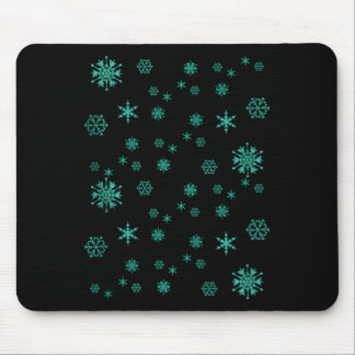 Tapis De Souris Flocons de Neige Verts Mignons Saison de Fêtes de