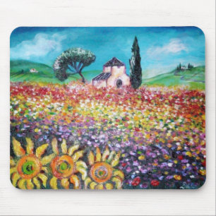 Tapis De Souris FLORA IN TUSCANY/ Fields ,Poppies and Sunflowers