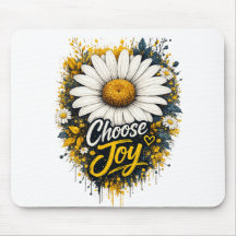 Tapis de souris floral à motif de marguerite "Choi