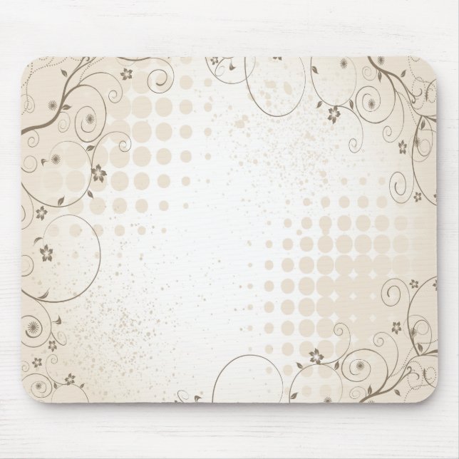 Tapis De Souris Floral beige vintage (Devant)