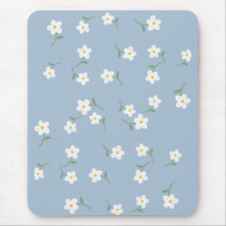 Tapis de souris floral bleu poussiéreux à margueri
