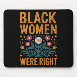 Tapis De Souris Floral Boho Résister Anti Trump Black Women Étaien