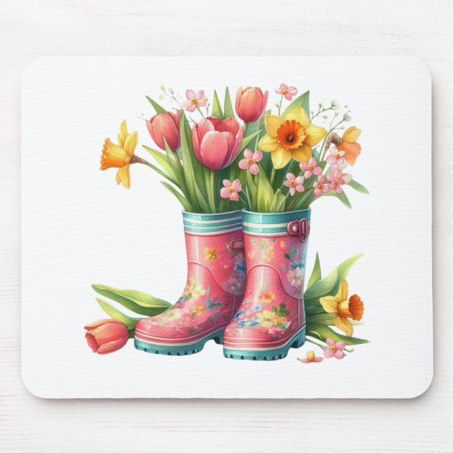 Tapis de souris floral Bonjour Printemps (Devant)