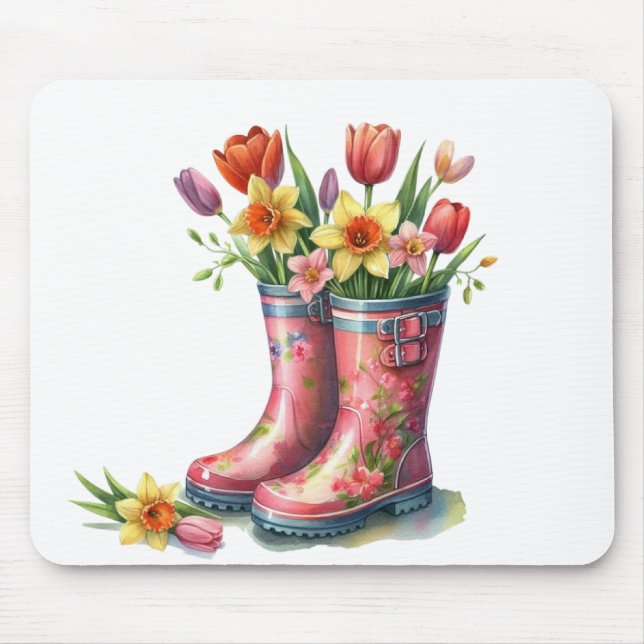 Tapis de souris floral Bonjour Printemps (Devant)