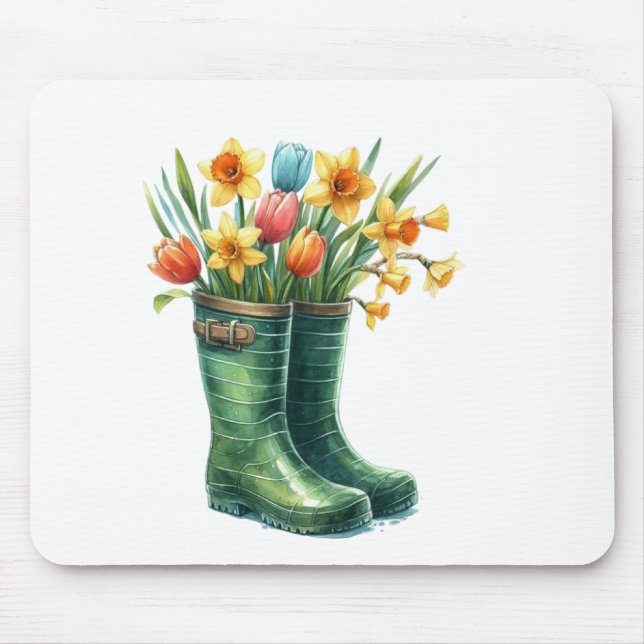 Tapis de souris floral Bonjour Printemps (Devant)