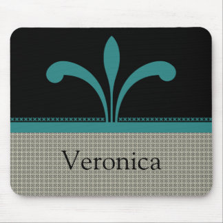 Tapis De Souris Floral Chic Mousepad, Turquoise