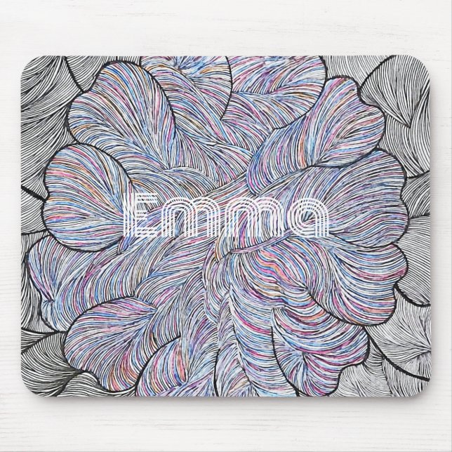 Tapis de souris floral complexe dessiné à la main (Devant)