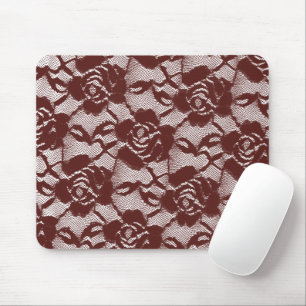 Tapis De Souris Floral de dentelle rouge de Bourgogne