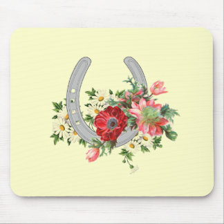 Tapis de souris floral de fer à cheval de jet