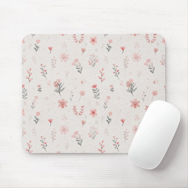Tapis de souris floral doux (Avec souris)