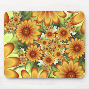 Tapis De Souris Floral Dream, Modern Abstract Flower Fractal Art