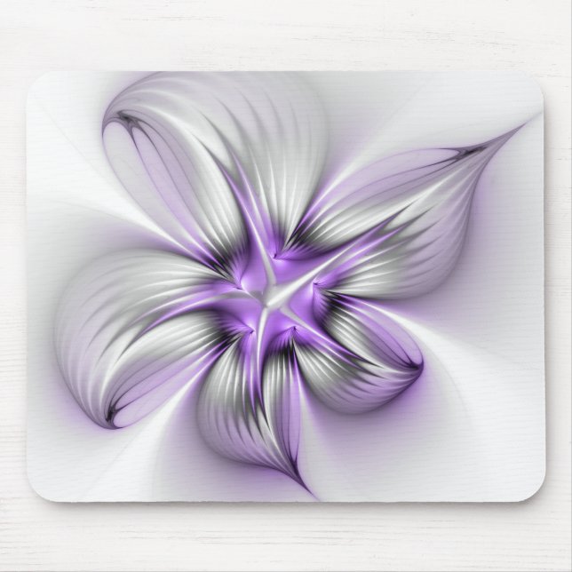 Tapis De Souris Floral Elegance Modern Abstract Violet Fractal Art (Devant)
