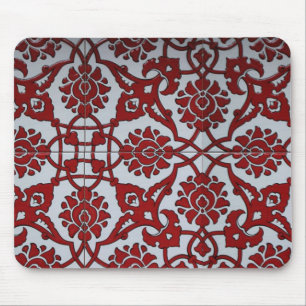 Tapis De Souris Floral en céramique rouge turque