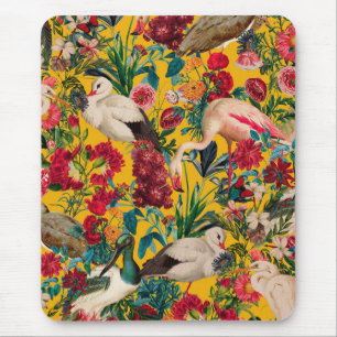 TAPIS DE SOURIS FLORAL ET OISEAUX XVIII