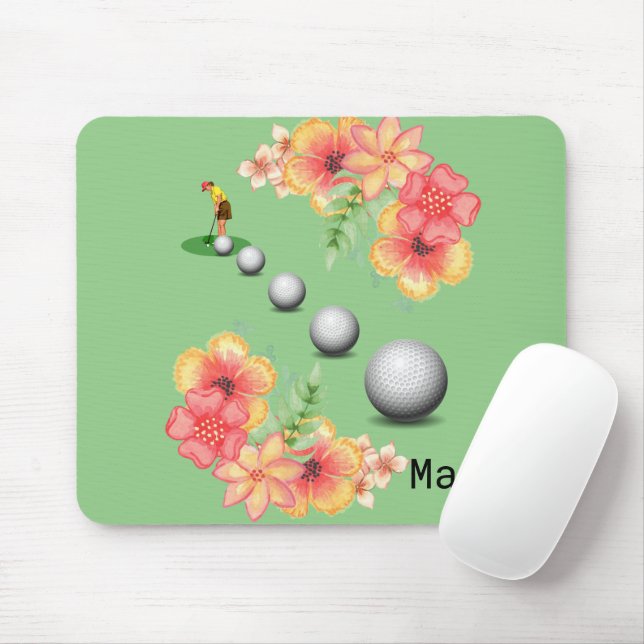Tapis De Souris Floral Golfer Balls Mouse Pad! Mouse Pad (Avec souris)