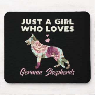 Tapis De Souris Floral Just A Girl Who Loves German Shepherd