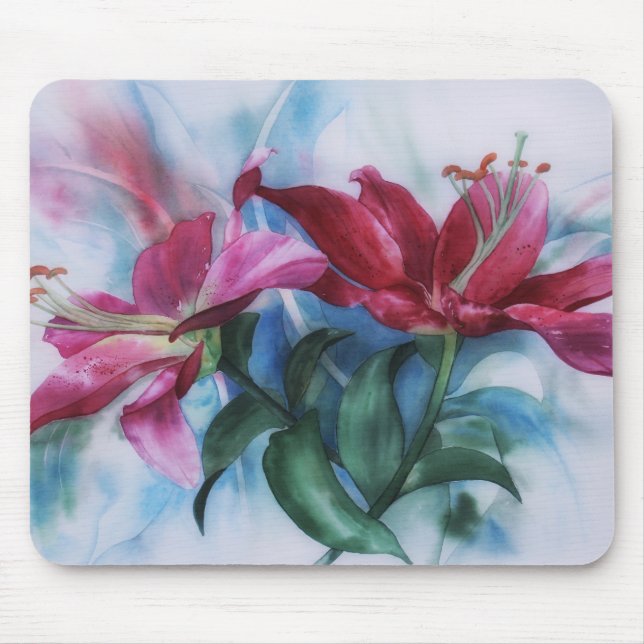 Tapis De Souris Floral Lily Artistic Mousepad (Devant)