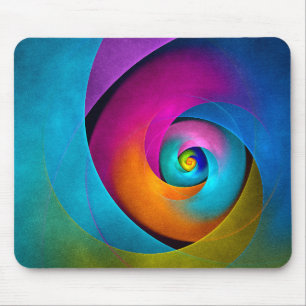 Tapis De Souris Floral moderne Art Abstrait rose Bleu Motif #17