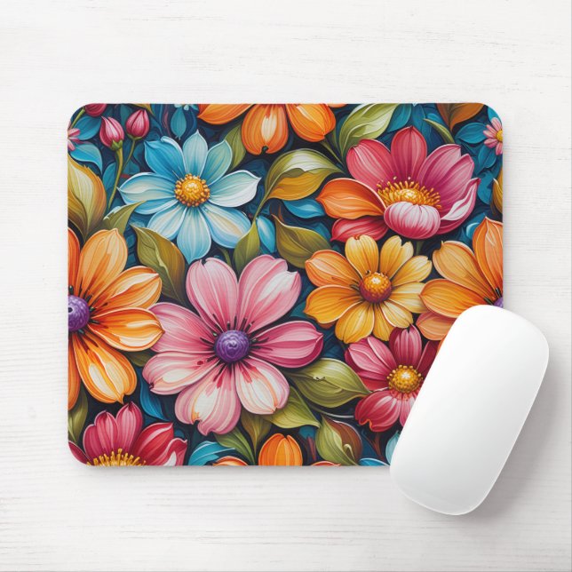 Tapis De Souris Floral Mousepad (Avec souris)