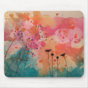 Tapis de souris floral Mousepad d'art d'aquarelle