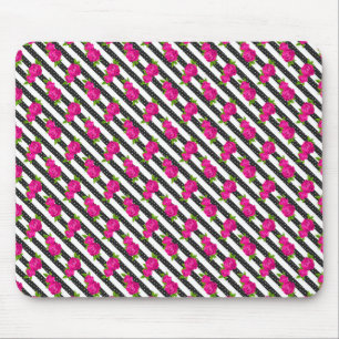 Tapis De Souris Floral Pink en stripes verticales