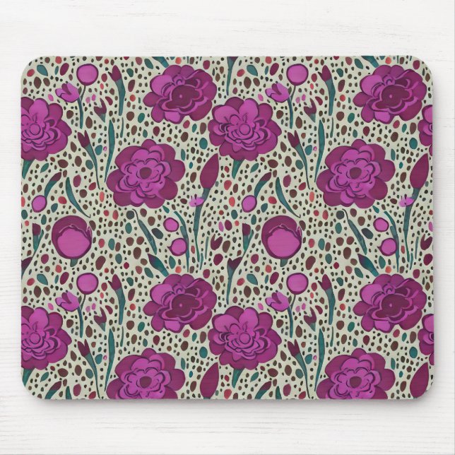 Tapis De Souris Floral pourpre (Devant)