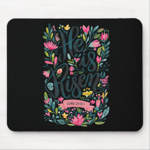 Tapis De Souris Floral Religieux Il Est Ressuscité Christian Happy