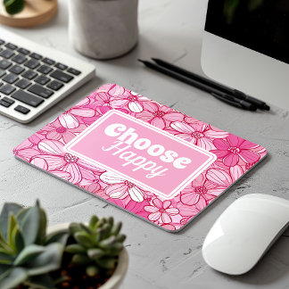 Tapis De Souris Floral rose Choisir Heureux