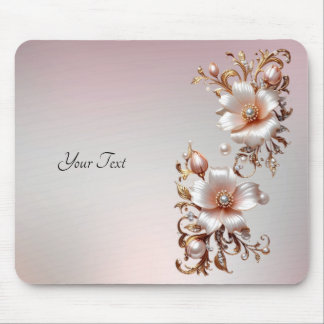 Tapis de souris floral rose décoratif