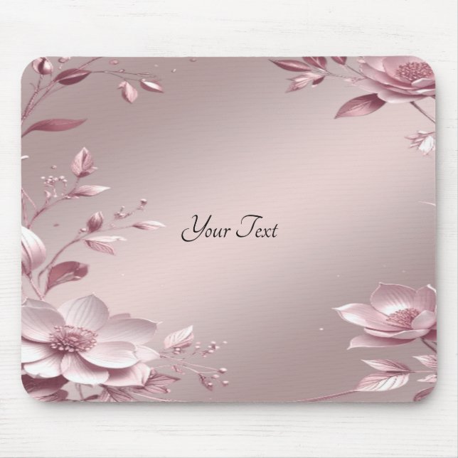 Tapis de souris floral rose délicat (Devant)