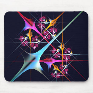 Tapis De Souris Floral rose moderne Art Abstrait Couleur Motif #01
