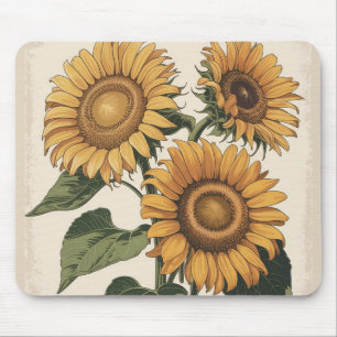 Tapis de souris floral rustique de la ferme de tou