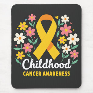 Tapis De Souris Floral Sensibilisation au cancer chez les enfants 