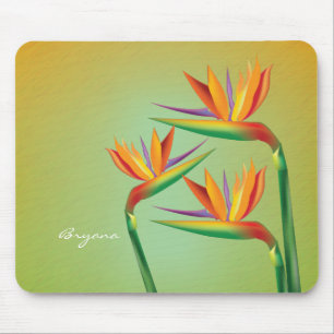 Tapis de souris floral tropical de l'oiseau de par