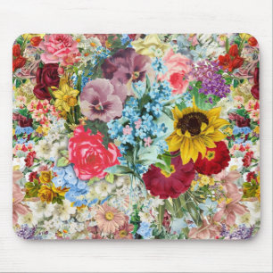 Tapis De Souris Floral vintage coloré