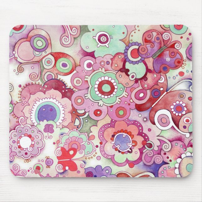 Tapis De Souris Floral Whimsy Mousepad (Devant)