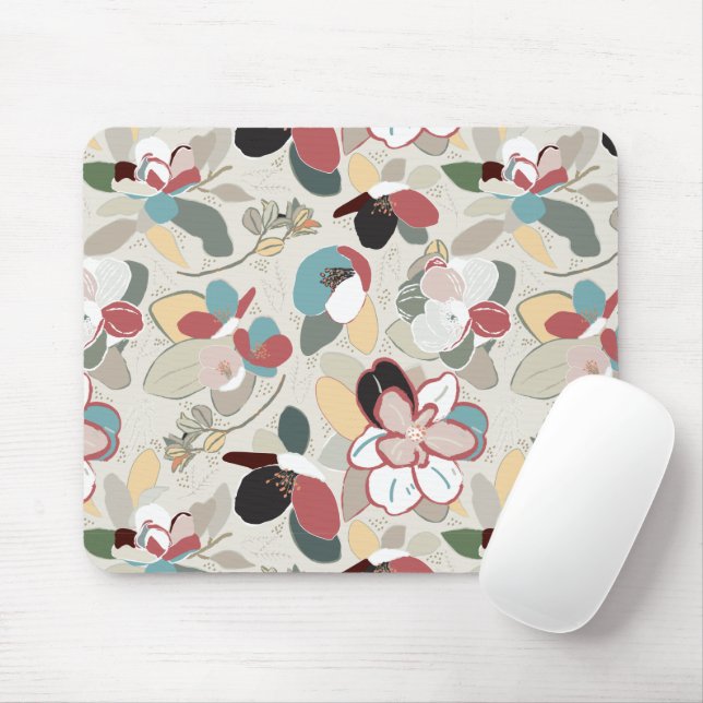 Tapis De Souris Florales d'hiver Neutres (Avec souris)