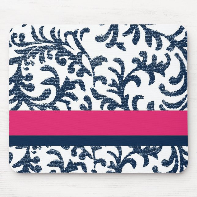 Tapis De Souris Flore bleue et rose (Devant)