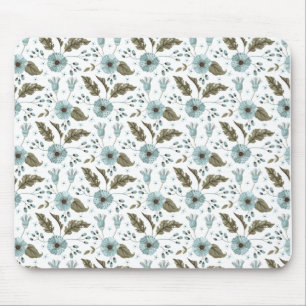 Tapis De Souris Flore bleue et verte