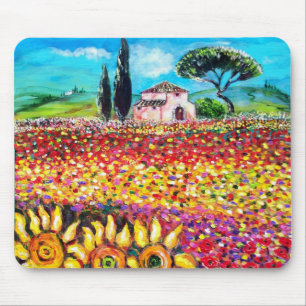 Tapis De Souris FLORE EN TOSCANE/ Champs, Pépites et tournesols