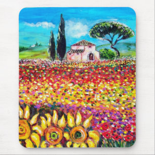 Tapis De Souris FLORE EN TOSCANE/ Champs, Pépites et tournesols