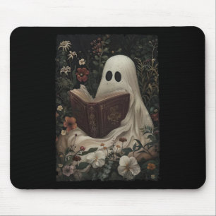 Tapis De Souris Flore Fantôme Livre de lecture Halloween Costume g