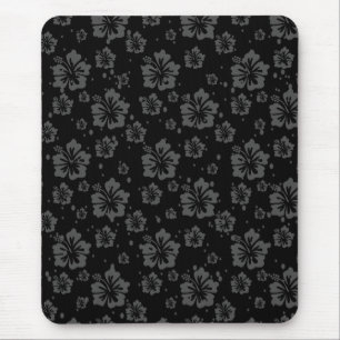 Tapis De Souris Flore feuillu noir brillant