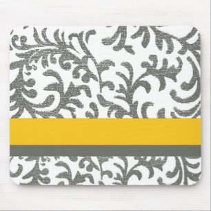 Tapis De Souris Flore jaune et gris