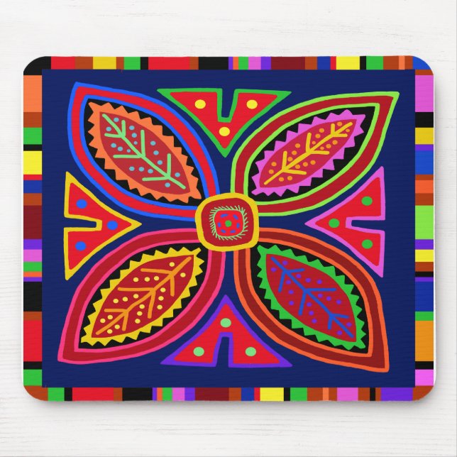 Tapis De Souris Flore Mola Indienne Kuna (Devant)