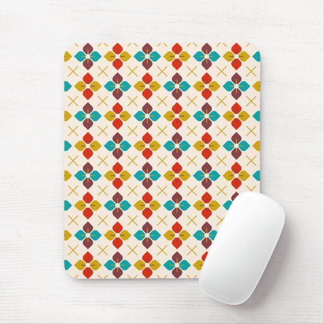 Tapis De Souris Flore rétro (Avec souris)